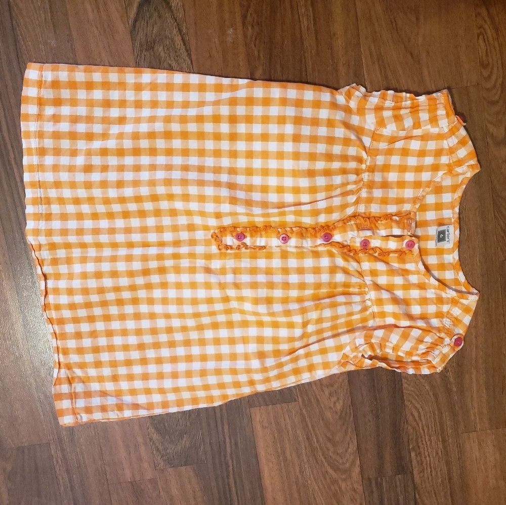 Girls orange plaid top